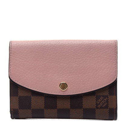 Louis Vuitton Damier Ebene Normandy Compact Wallet Rose Ballerine 1 of 11