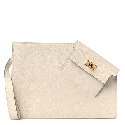 Hermes Epsom Kelly Pocket To Go Pouch Craie 1 of 10
