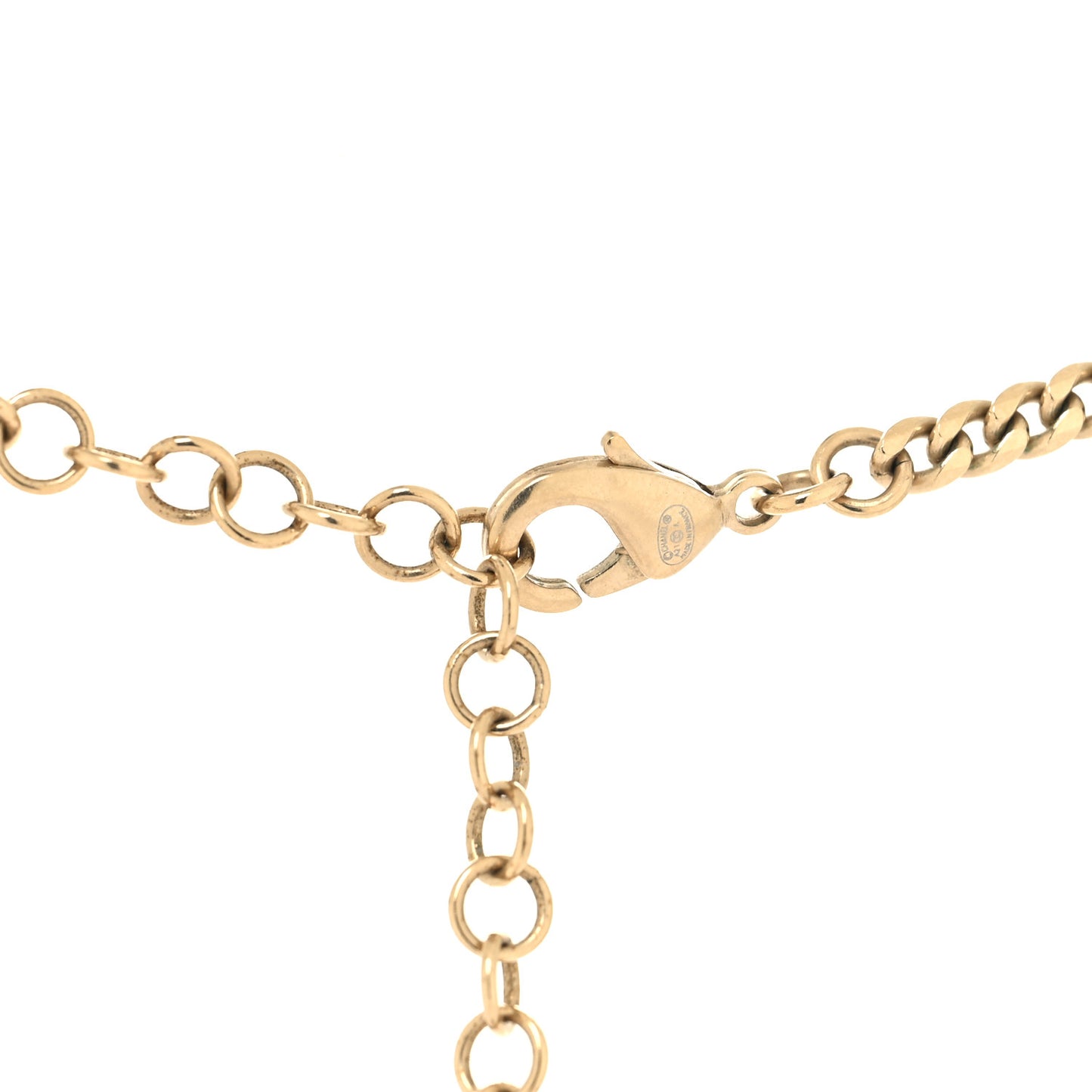 Pearl Crystal CC Short Necklace Gold