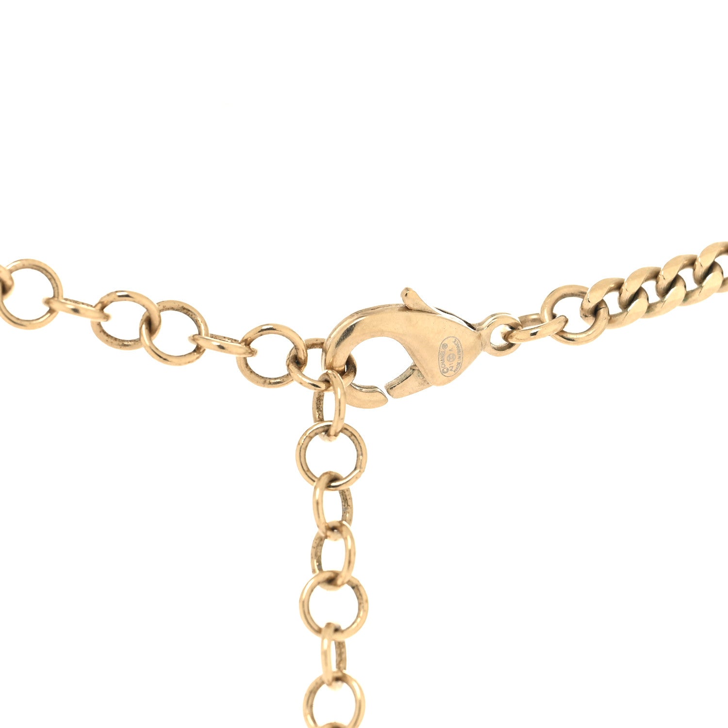 Chanel Pearl Crystal CC Short Necklace Gold 4 of 4