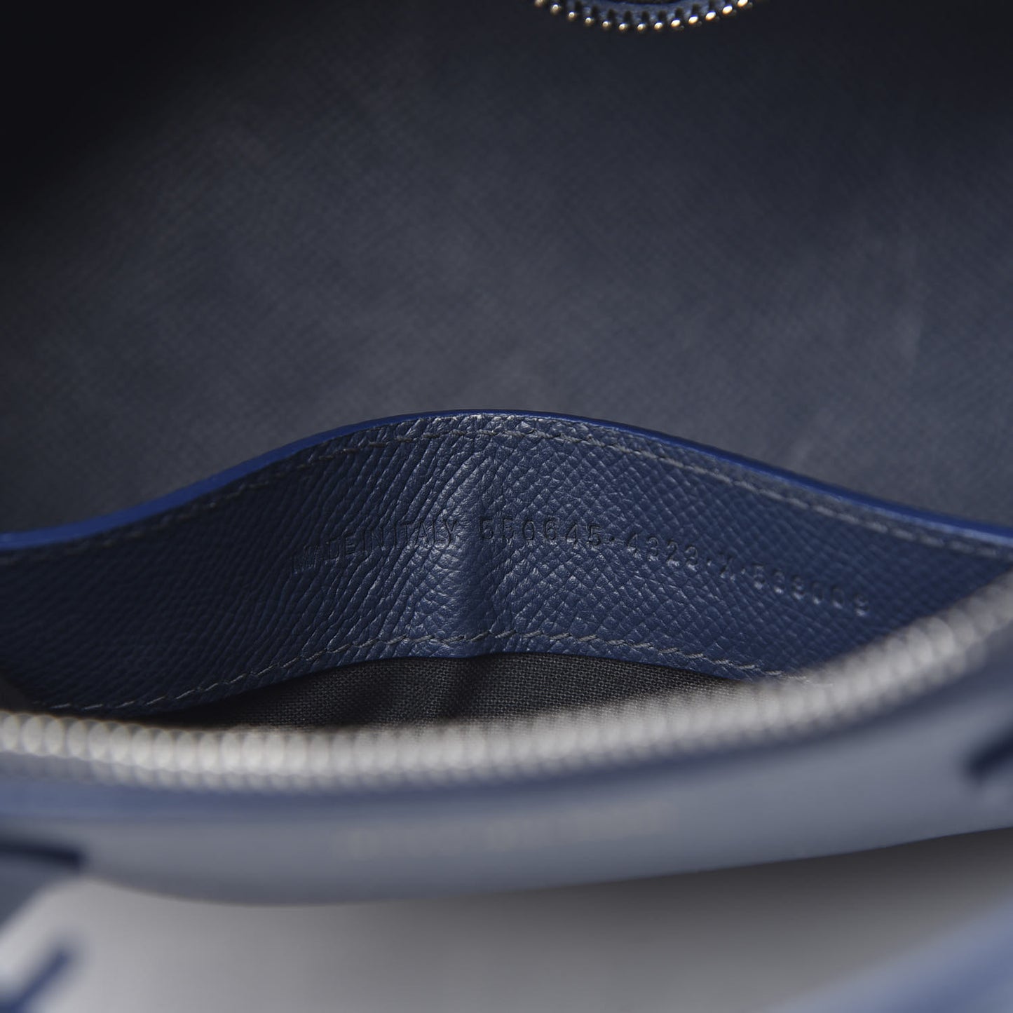 Signature Grained Calfskin Logo S Ville Top Handle Bag Bleu Canopee White