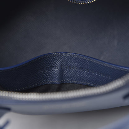 Balenciaga Signature Grained Calfskin Logo S Ville Top Handle Bag Bleu Canopee White 7 of 15