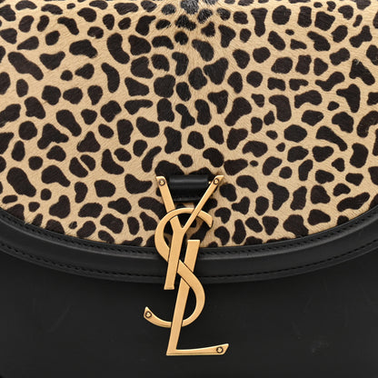 Saint Laurent Pony Hair Calfskin Leopard Print Monogram Medium Kaia Satchel Black 8 of 14