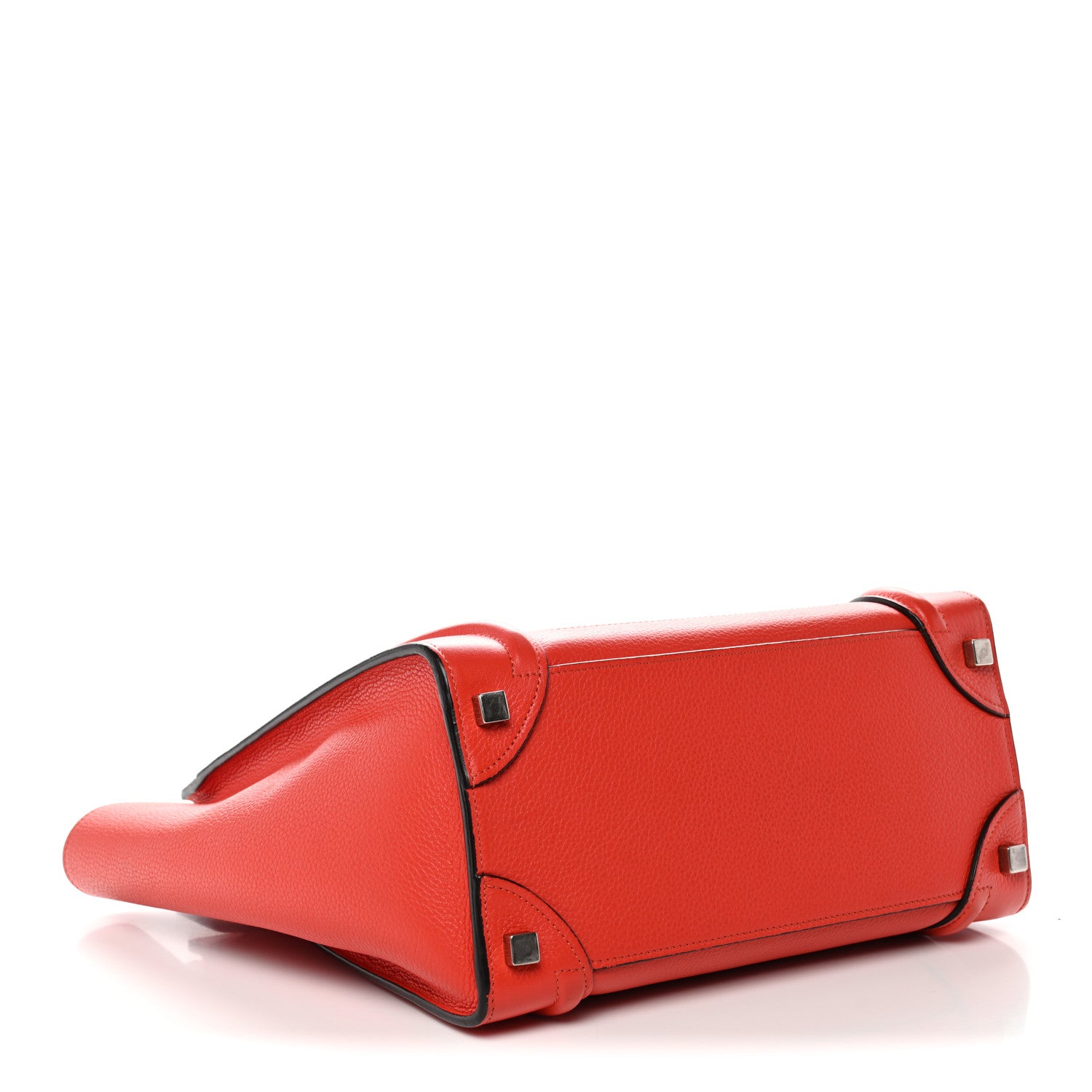Celine Drummed Calfskin Micro Luggage Vermillion 1877294