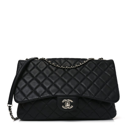 Chanel Lambskin Quilted Jumbo Chanel 3 Flap Bag Black 1 of 10
