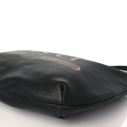 Gucci Grained Calfskin Logo Half Moon Hobo Black 9 of 9