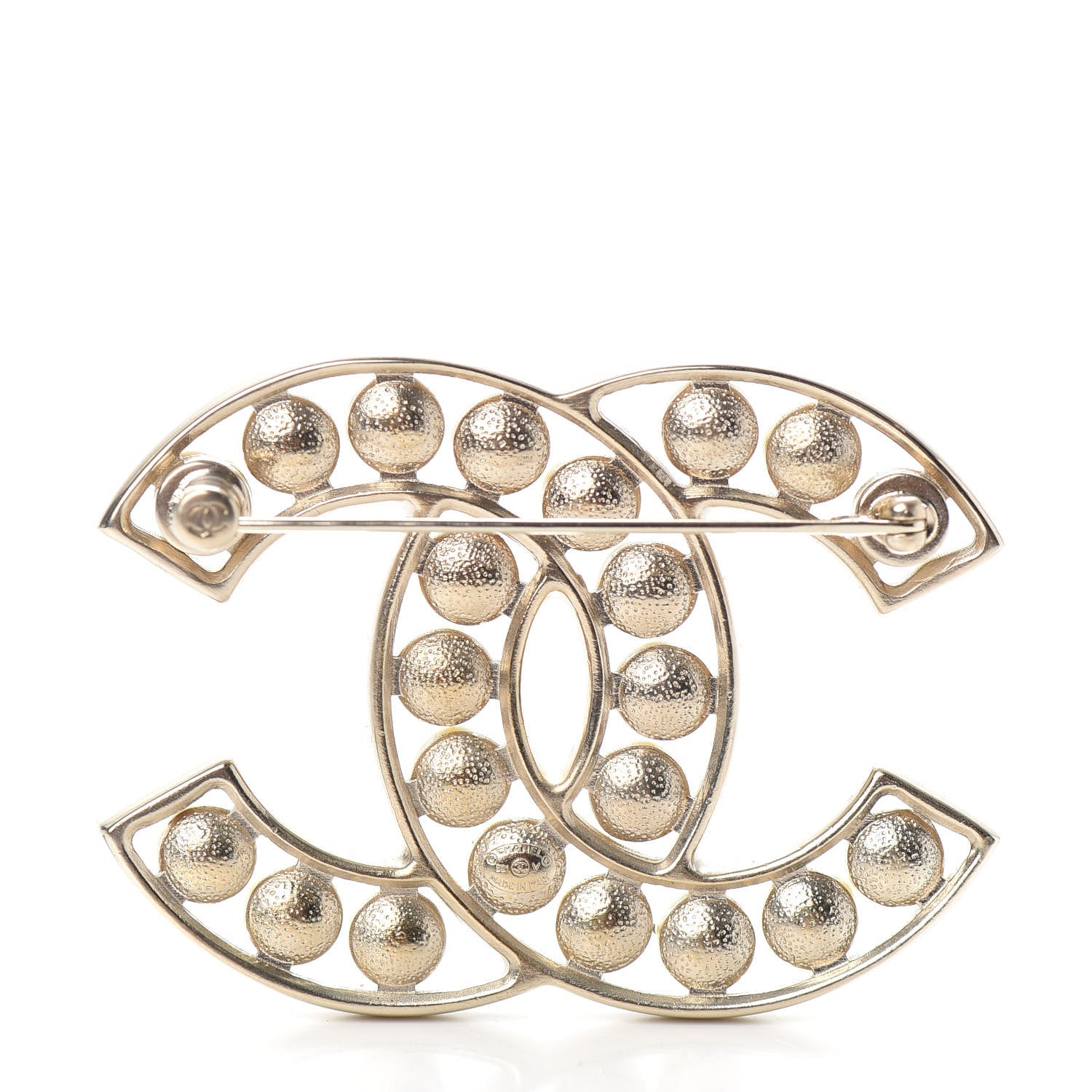Chanel Pearl CC Brooch Light Gold 3 of 4
