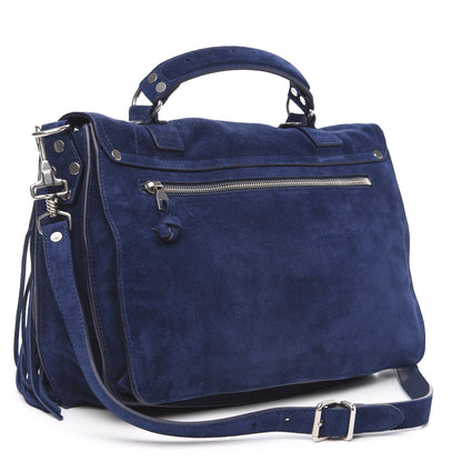 Proenza Schouler Suede Fringe Medium PS1 Satchel Indigo 2 of 8