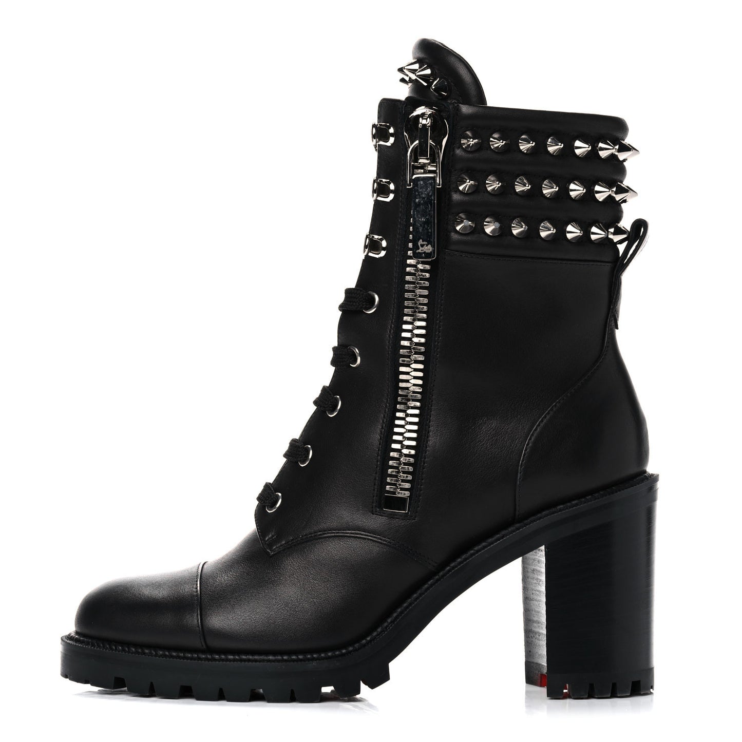 Calfskin Winter Spikes 70 Combat Boots 39.5 Black