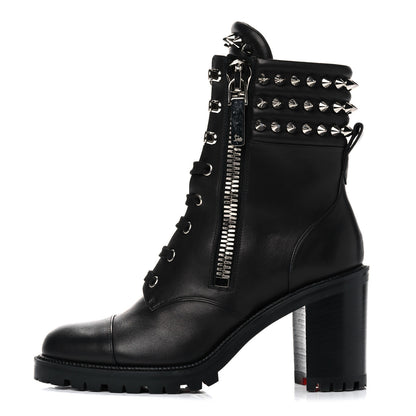 Christian Louboutin Calfskin Winter Spikes 70 Combat Boots 39.5 Black 1 of 15