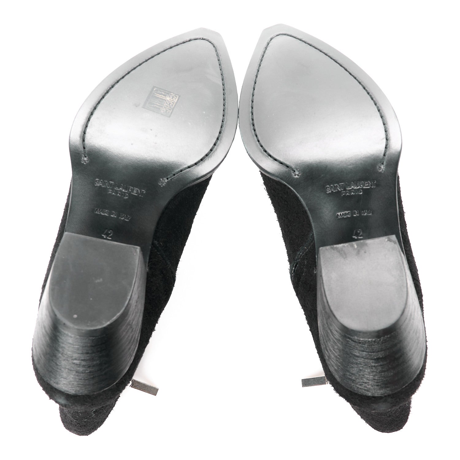 Saint Laurent Wool Crosta Lukas Zipped 40 Boots 42 Black 5 of 9