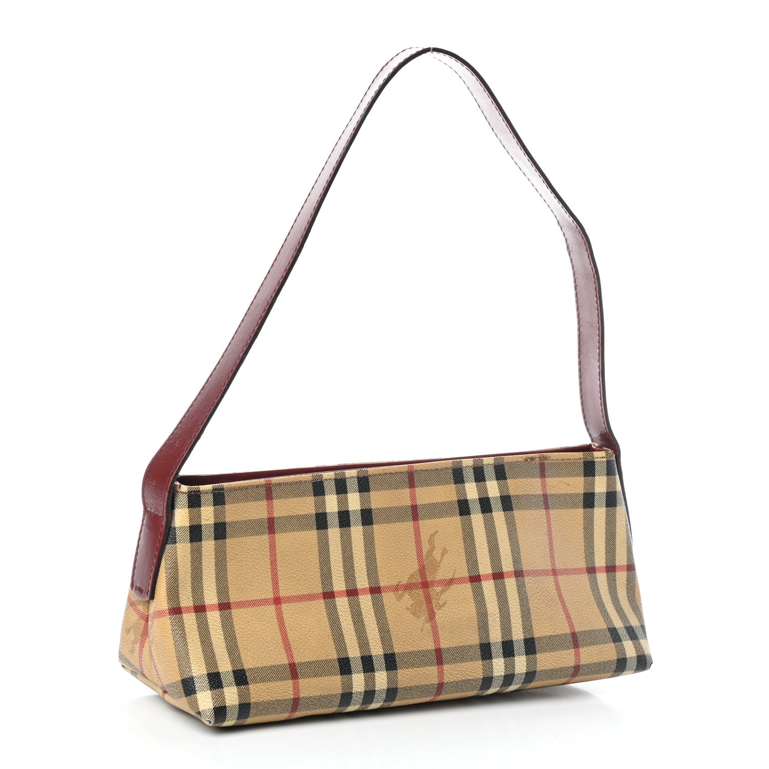 Burberry Haymarket Check Shoulder Bag Military Red 3 of 9