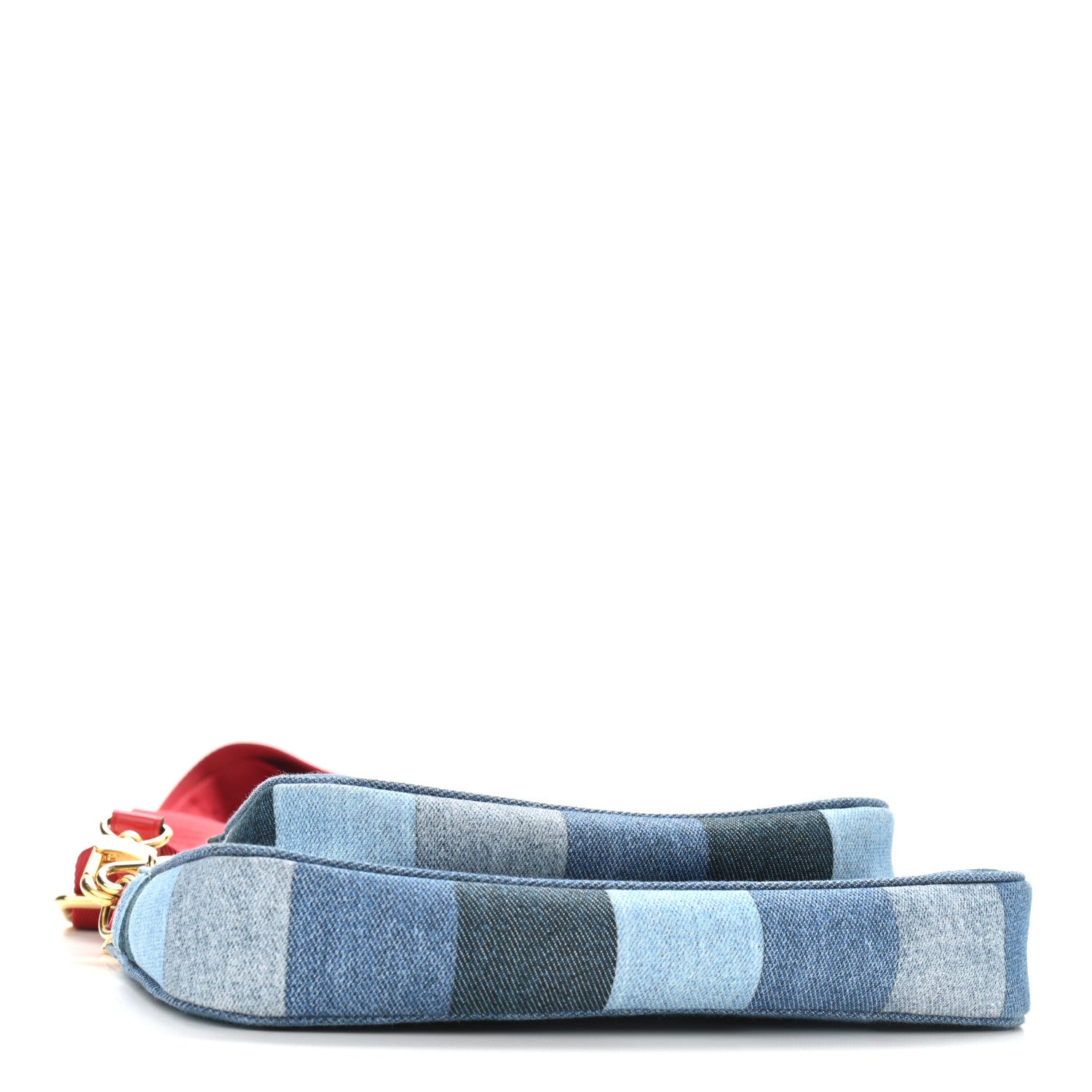 Louis Vuitton Denim Damier Monogram Patchwork Multi Pochette Accessories Blue Rouge 4 of 12