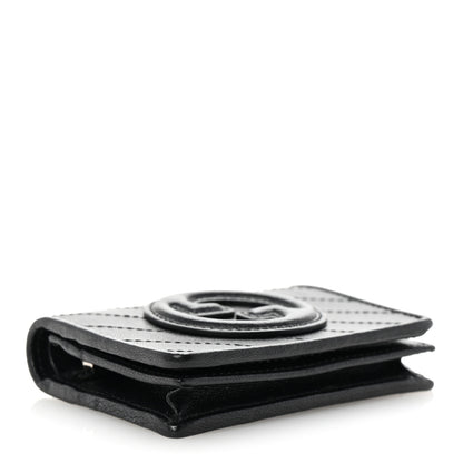 Gucci Sakai Be Green Calfskin Diagonal Stitched Blondie Card Case Wallet Black 4 of 7