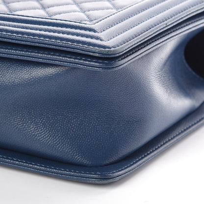 Chanel Caviar Quilted New Medium Boy Flap Dark Navy Blue 6 of 14