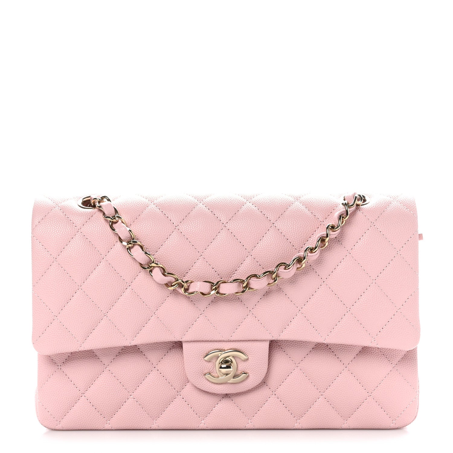 Chanel Caviar Quilted Medium Double Flap Light Pink 1 of 11