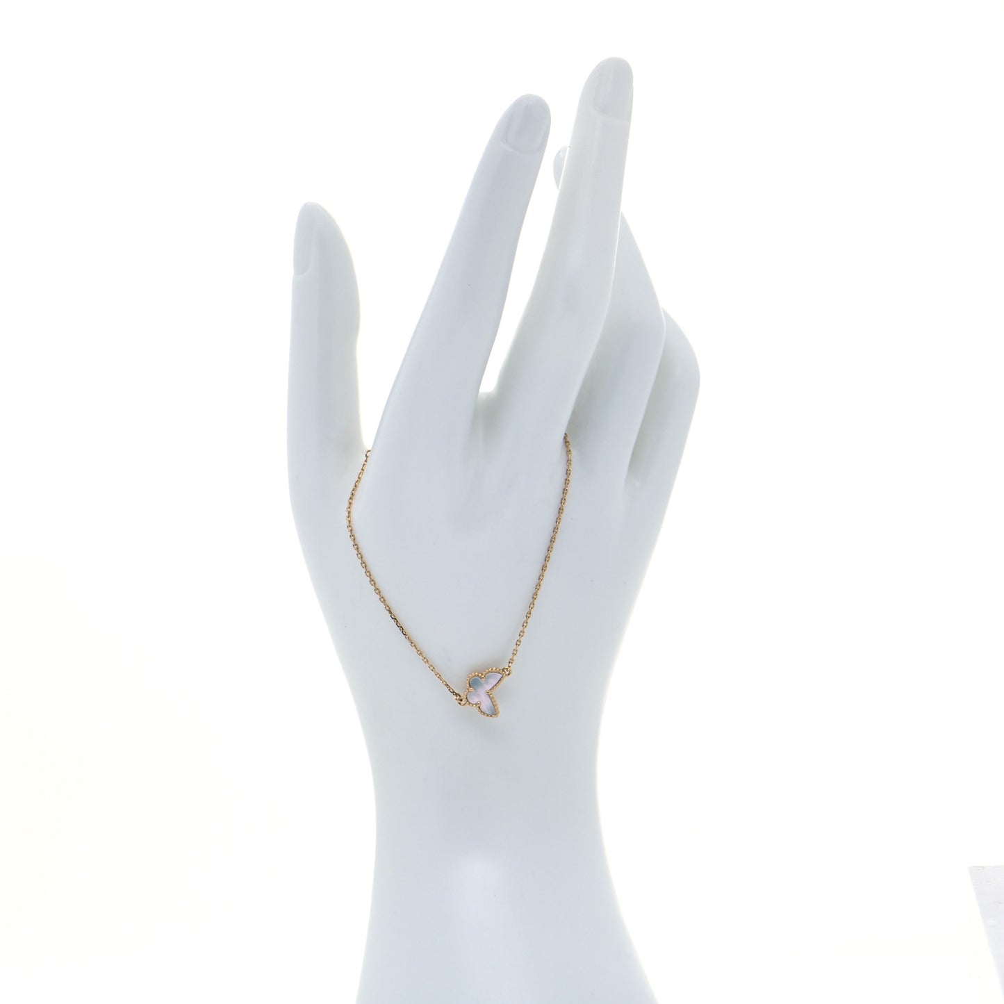 18K Yellow Gold Mother of Pearl Sweet Alhambra Butterfly Bracelet