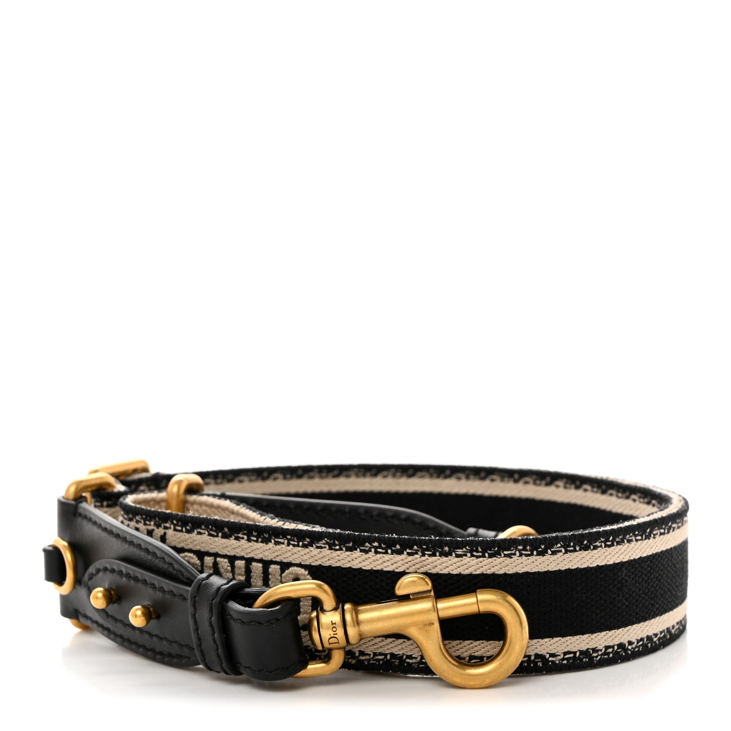 Christian Dior Canvas Embroidered Shoulder Strap Black 1 of 7