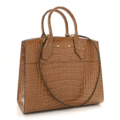 Louis Vuitton Alligator City Steamer MM Sienna Brown 3 of 15