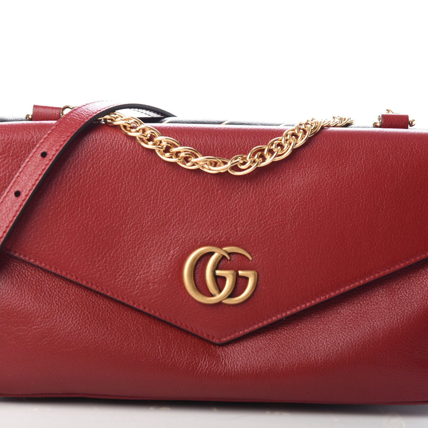 Calfskin Diagonal GG Medium Thiara Double Envelope Shoulder Bag Black Red