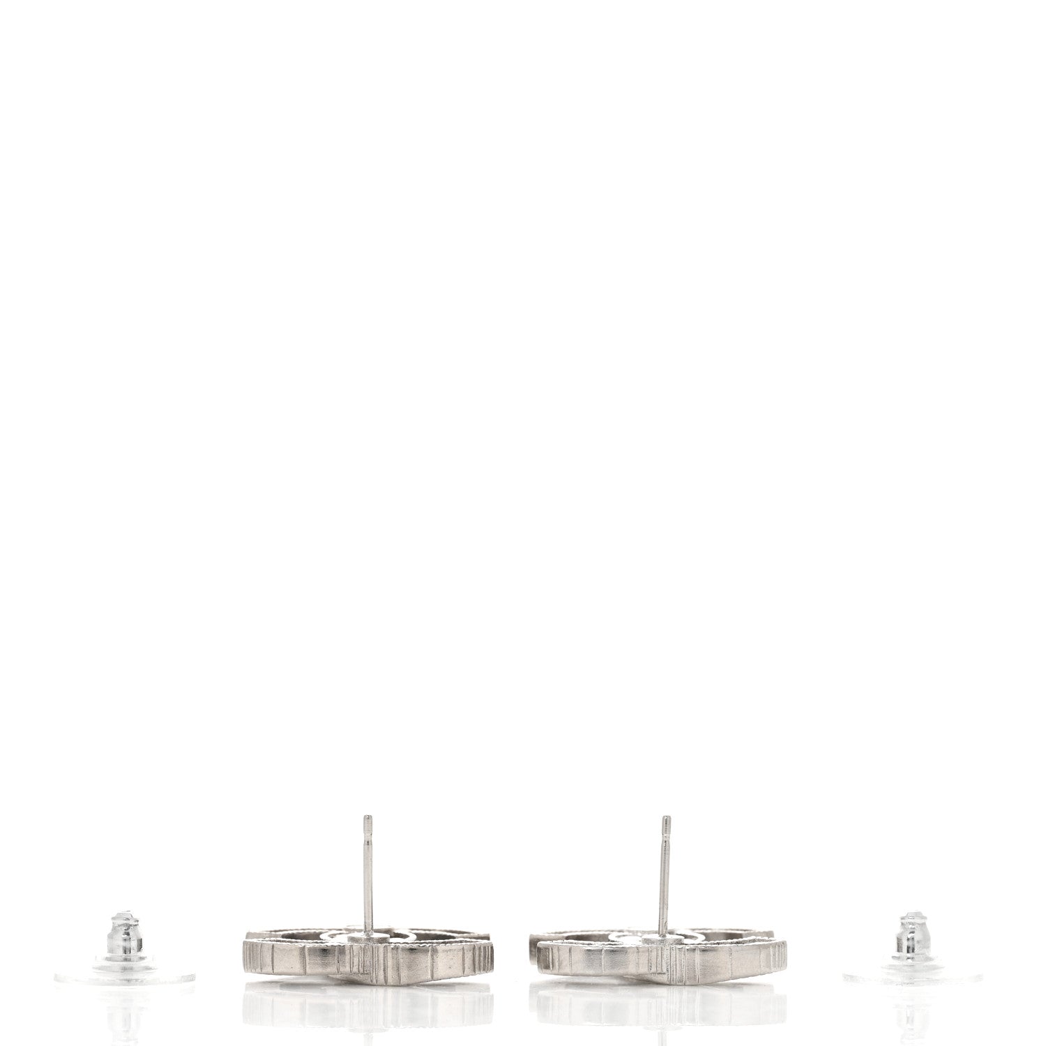 Chanel Crystal CC Earrings Silver 3 of 4