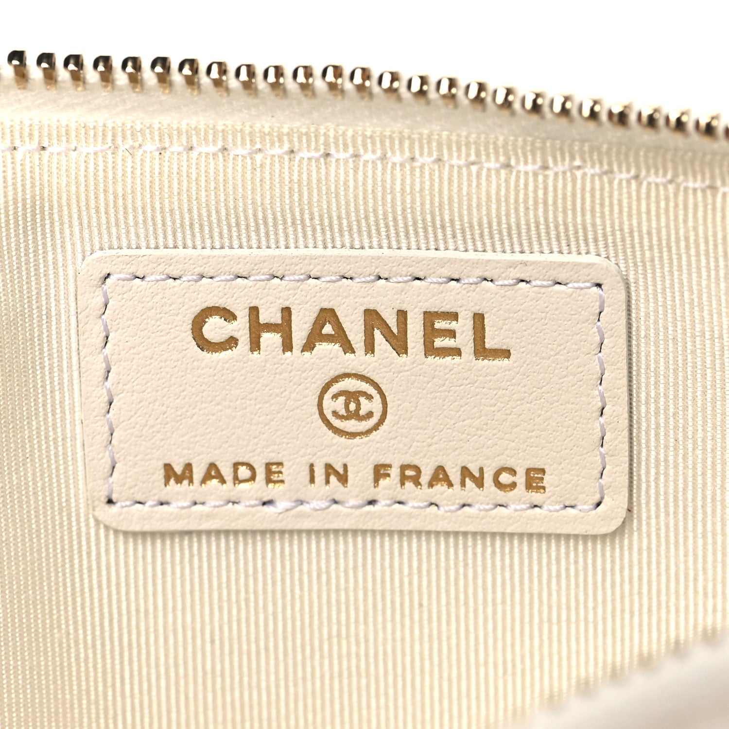 Chanel Caviar Quilted Classic Flat Wallet Pouch White 6 of 8
