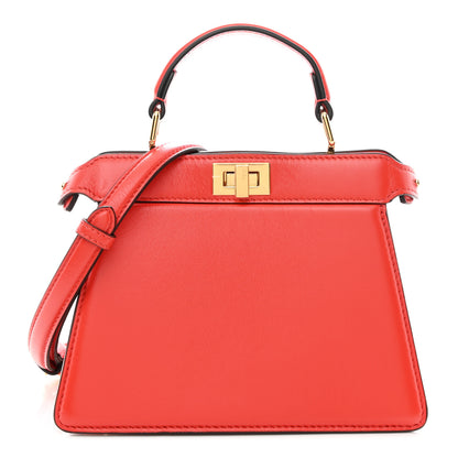 Fendi Shiny Nappa Petite Peekaboo I SEE U Satchel Papavero 1 of 12