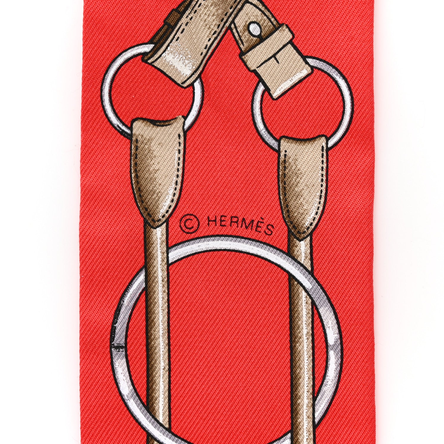 Hermes Silk Jumping Twilly Rouge Vif Caramel 4 of 4