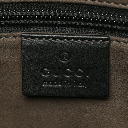 Gucci Guccissima Signature Medium Flat Messenger Bag Black 7 of 10