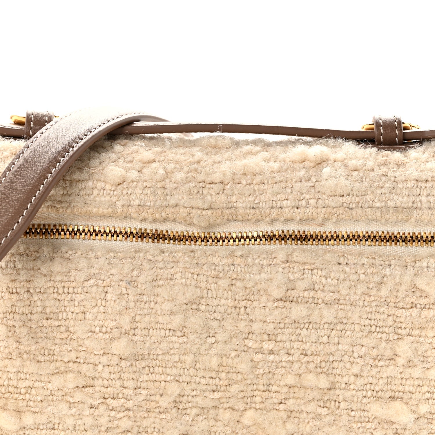 Loro Piana Boucle Wool L19 Extra Pocket Pouch White Fossil 7 of 9