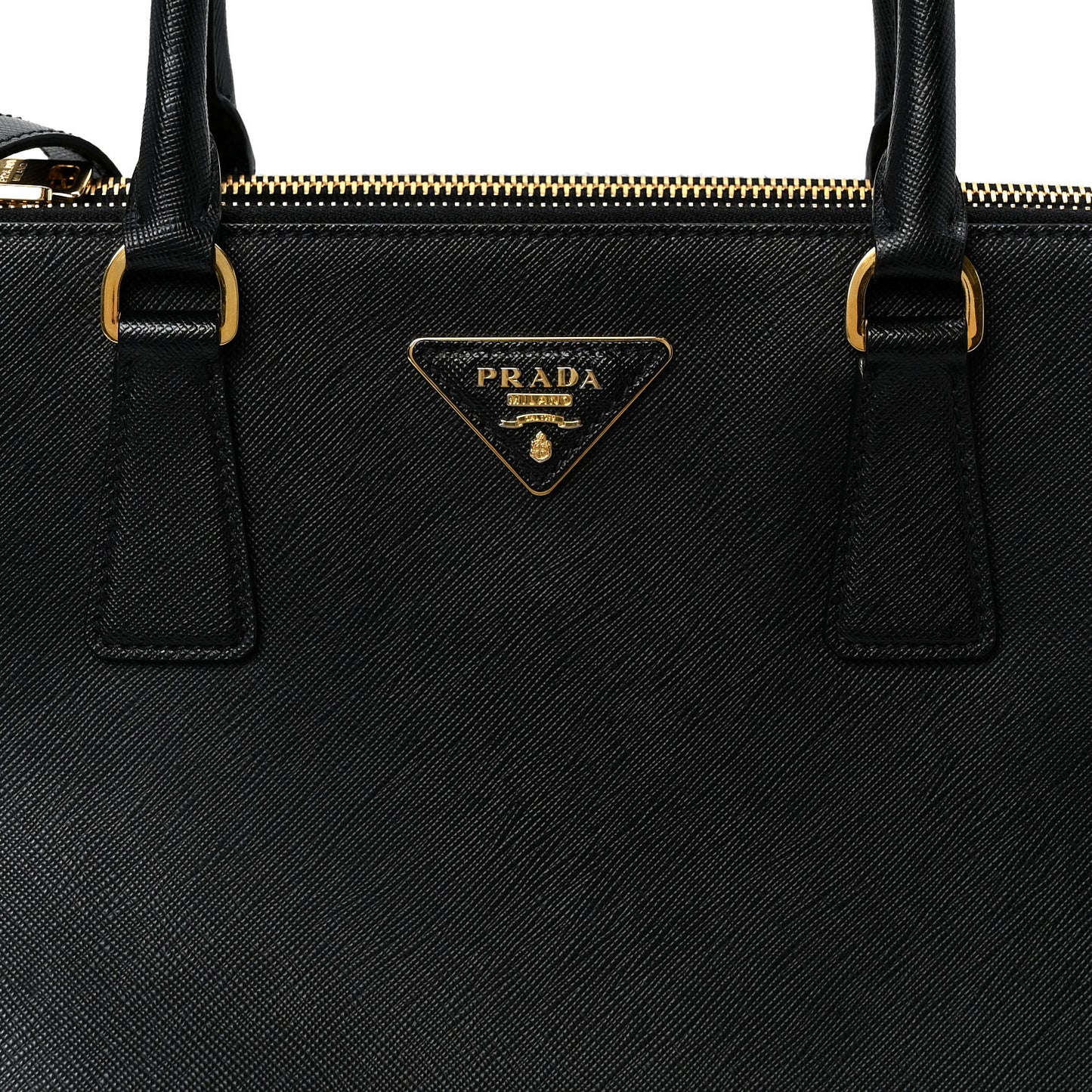 Saffiano Medium Galleria Double Zip Tote Black