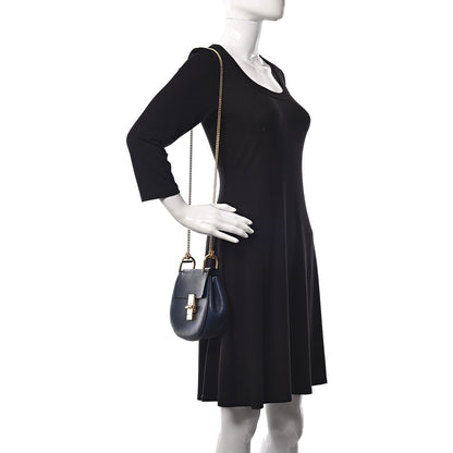 Chloe Grained Lambskin Mini Drew Shoulder Bag Royal Navy 3 of 11