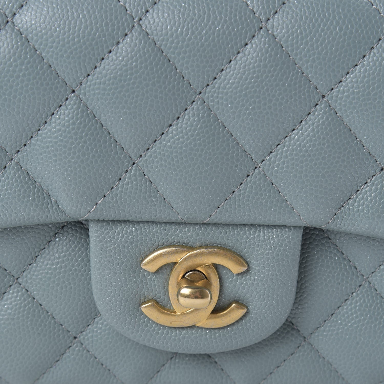 Chanel Iridescent Caviar Quilted Mini Rectangular Flap Light Blue 10 of 11