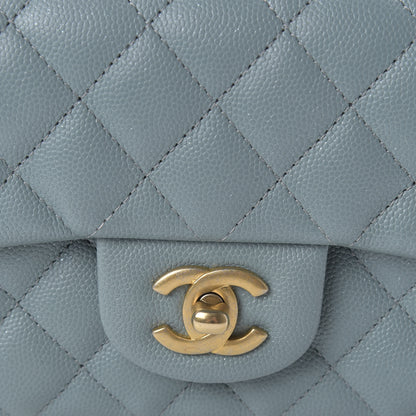 Chanel Iridescent Caviar Quilted Mini Rectangular Flap Light Blue 10 of 11
