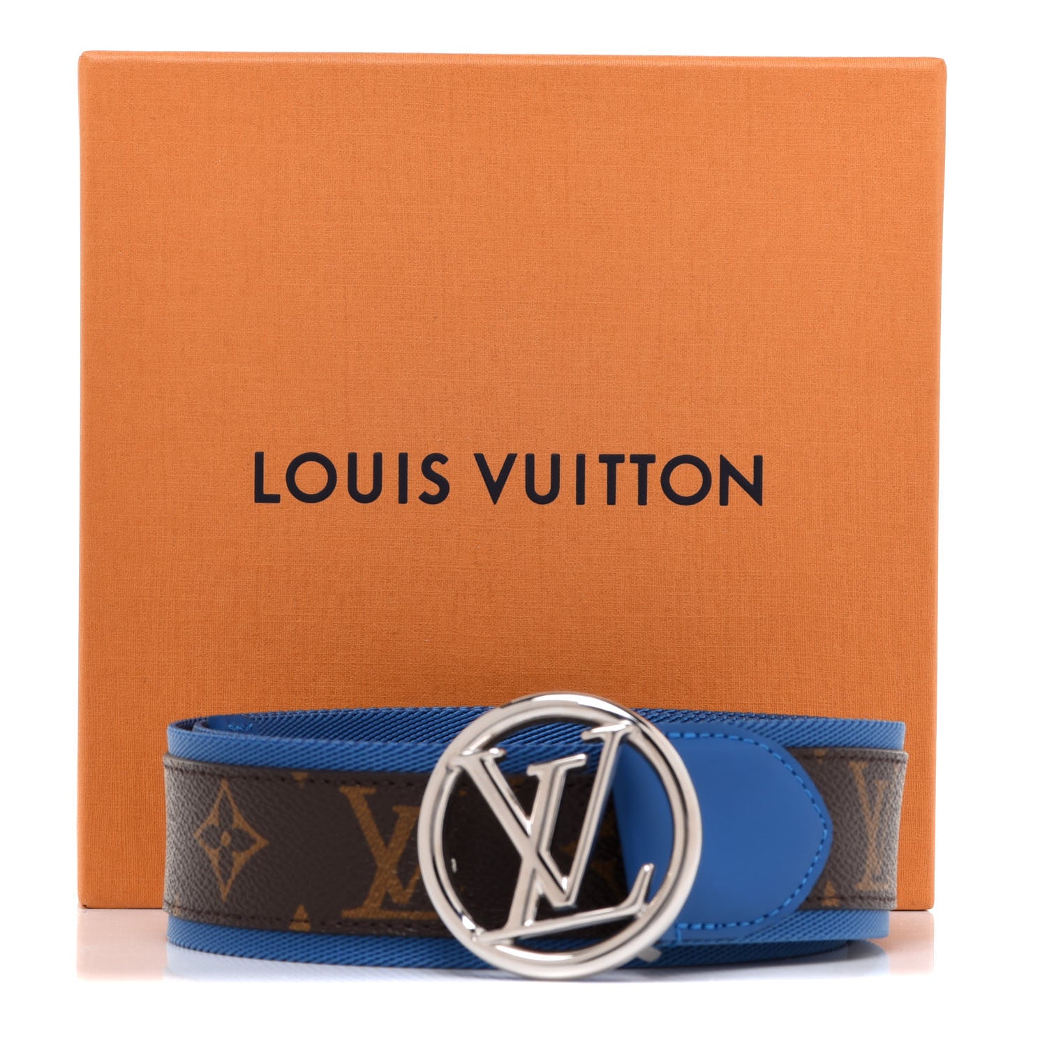 Louis Vuitton Monogram LV Circle Belt 95 38 Blue 6 of 6