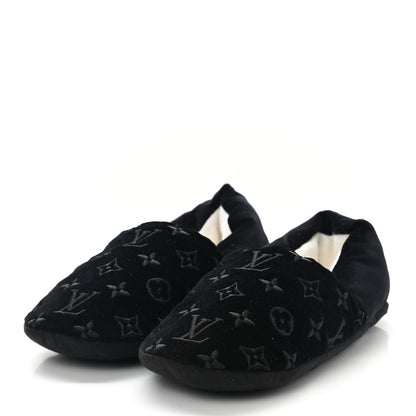 Louis Vuitton Velvet Embroidered Monogram Dreamy Slipper 37 Black 3 of 8