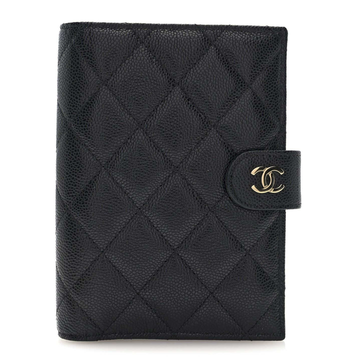 Caviar Quilted Passport Holder Black