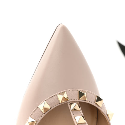Valentino Garavani Calfskin Nappa Rockstud Ankle Strap 100mm Pumps 36.5 Poudre 9 of 9