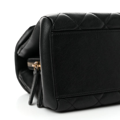 Chanel Shiny Sheepskin Quilted Small Trapezio Flap Black 9 of 15