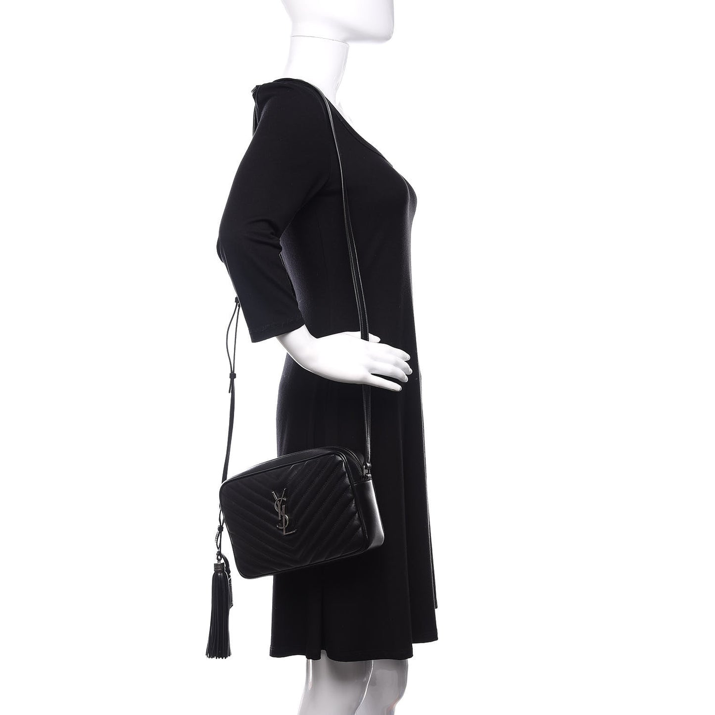 Calfskin Matelasse Monogram Lou Camera Bag Black