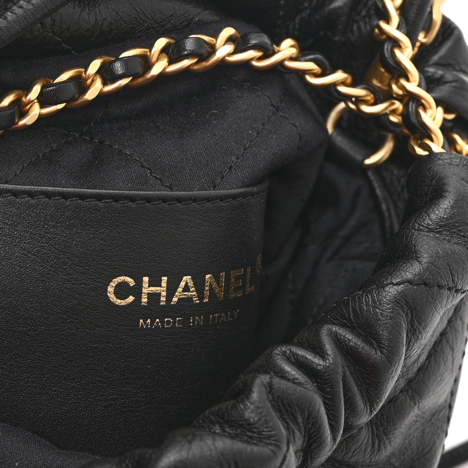 Chanel Shiny Crumpled Calfskin Quilted Pearl Mini Chanel 22 Black 6 of 10