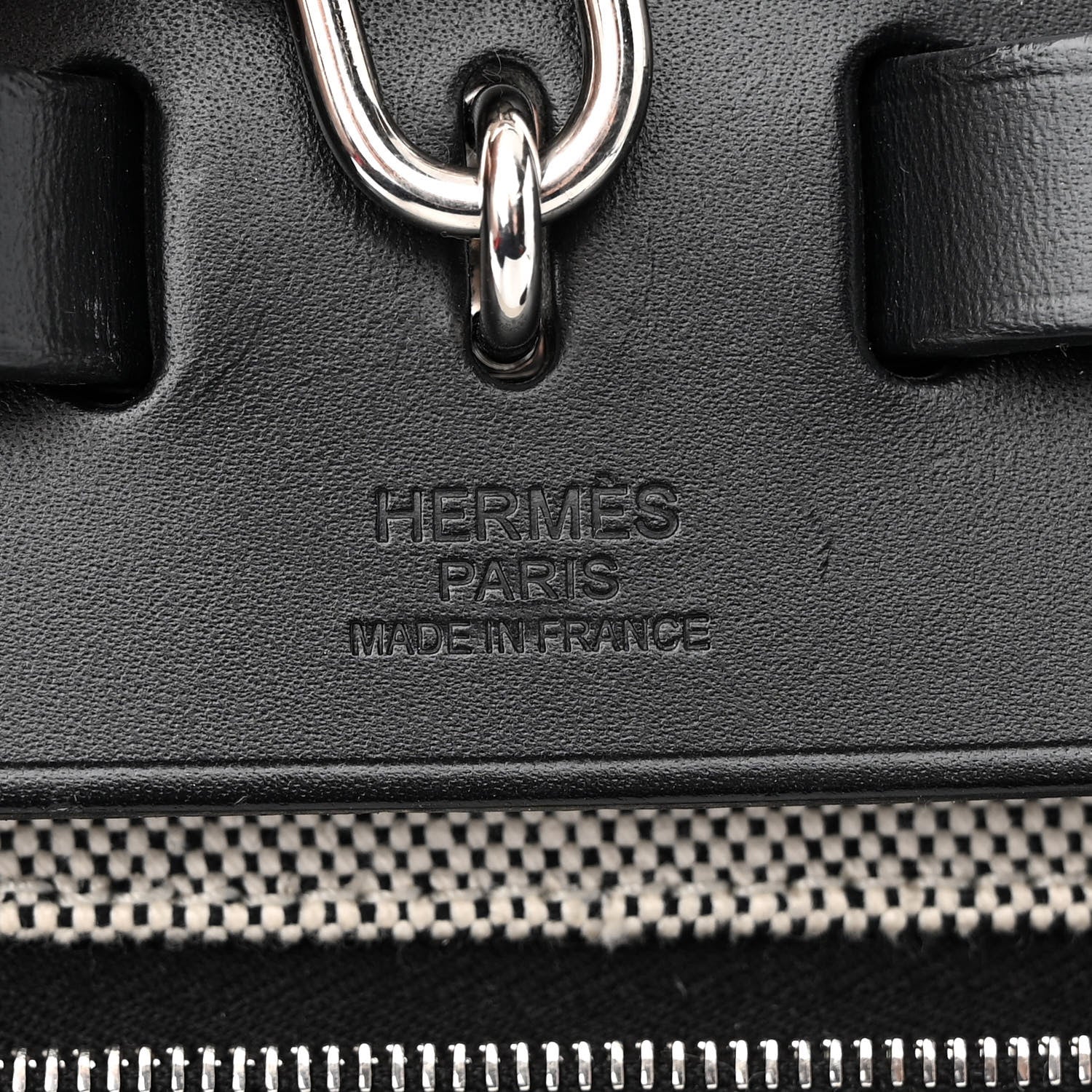 Hermes Toile H Berline Vache Hunter Herbag Zip PM 31 Black Ecru 6 of 12