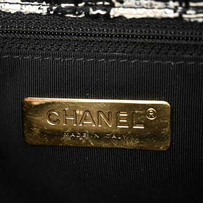 Chanel Tweed Quilted Medium Chanel 19 Flap Black Ecru White 6 of 10