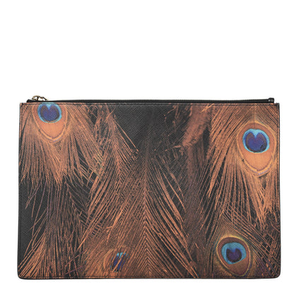 Givenchy Coated Canvas Peacock Print Medium Zip Pouch 1 of 7