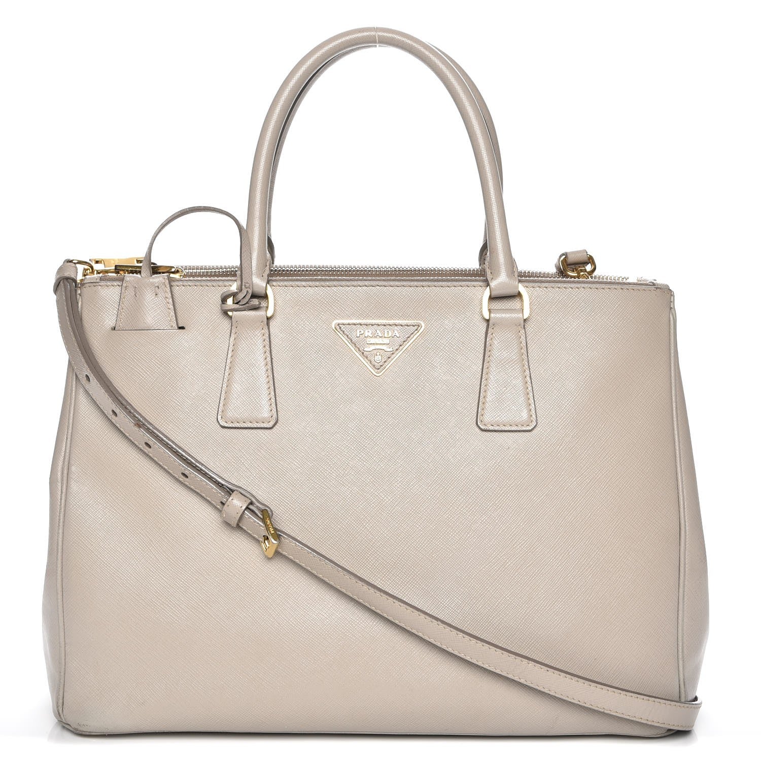 Prada Saffiano Medium Galleria Double Zip Tote Pomice 1 of 10