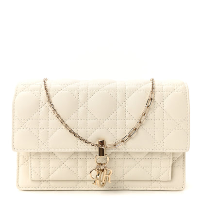 Christian Dior Lambskin Cannage Miss Dior Chain Pouch Latte 1 of 10
