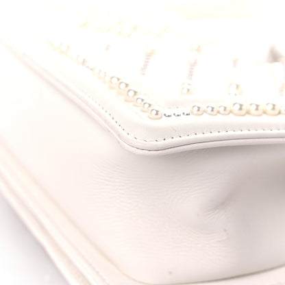 Chanel Calfskin Pearl Chevron Small Boy Flap White 11 of 18