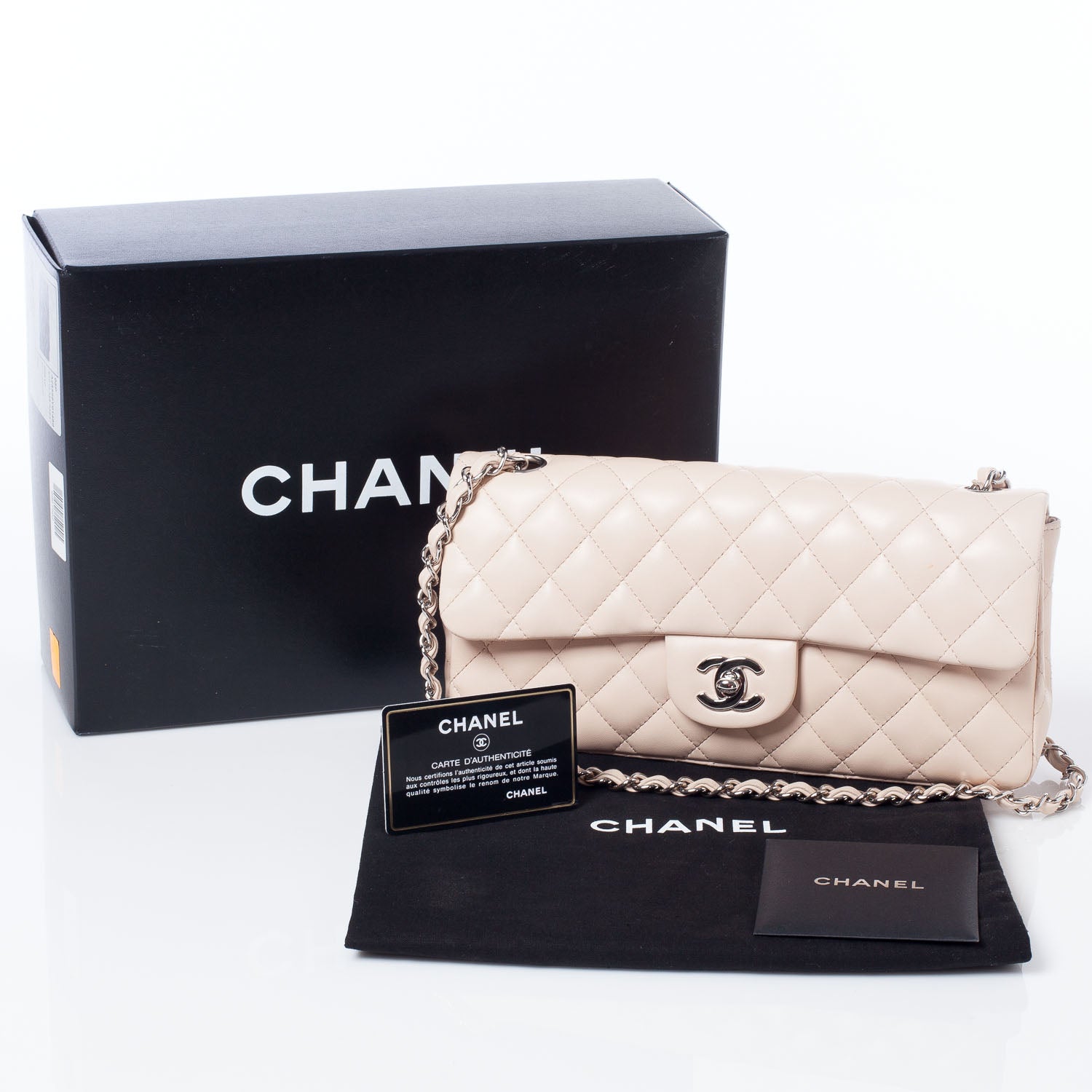 Chanel Lambskin East West Flap Beige Clair 11 of 11
