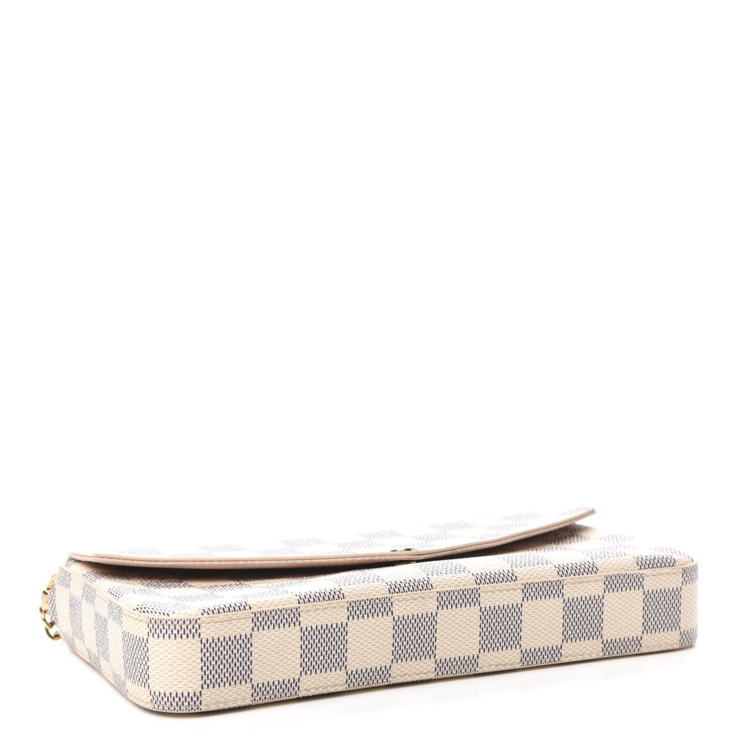 Damier Azur Pochette Felicie Chain Wallet Rose Ballerine