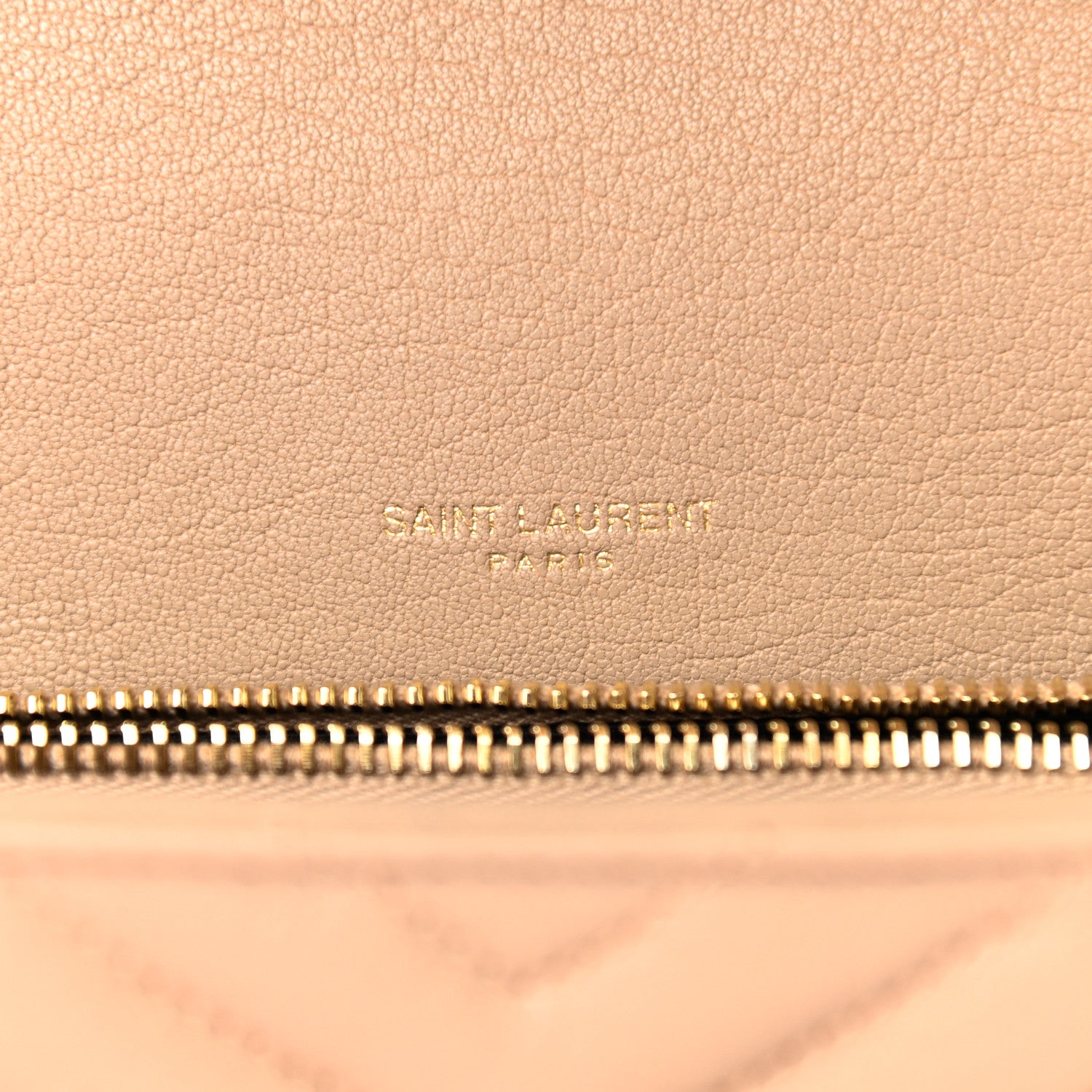 Saint Laurent Sheepskin Matelasse Chevron Monogram Medium College Bag Dark Beige 6 of 9